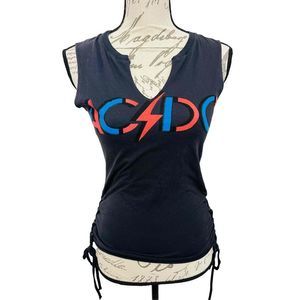 RARE AC/DC dirty deeds buddhistpunk tank top parrot 2009 size S